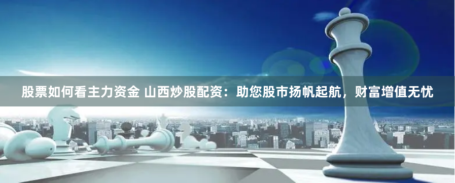 股票如何看主力资金 山西炒股配资：助您股市扬帆起航，财富增值无忧